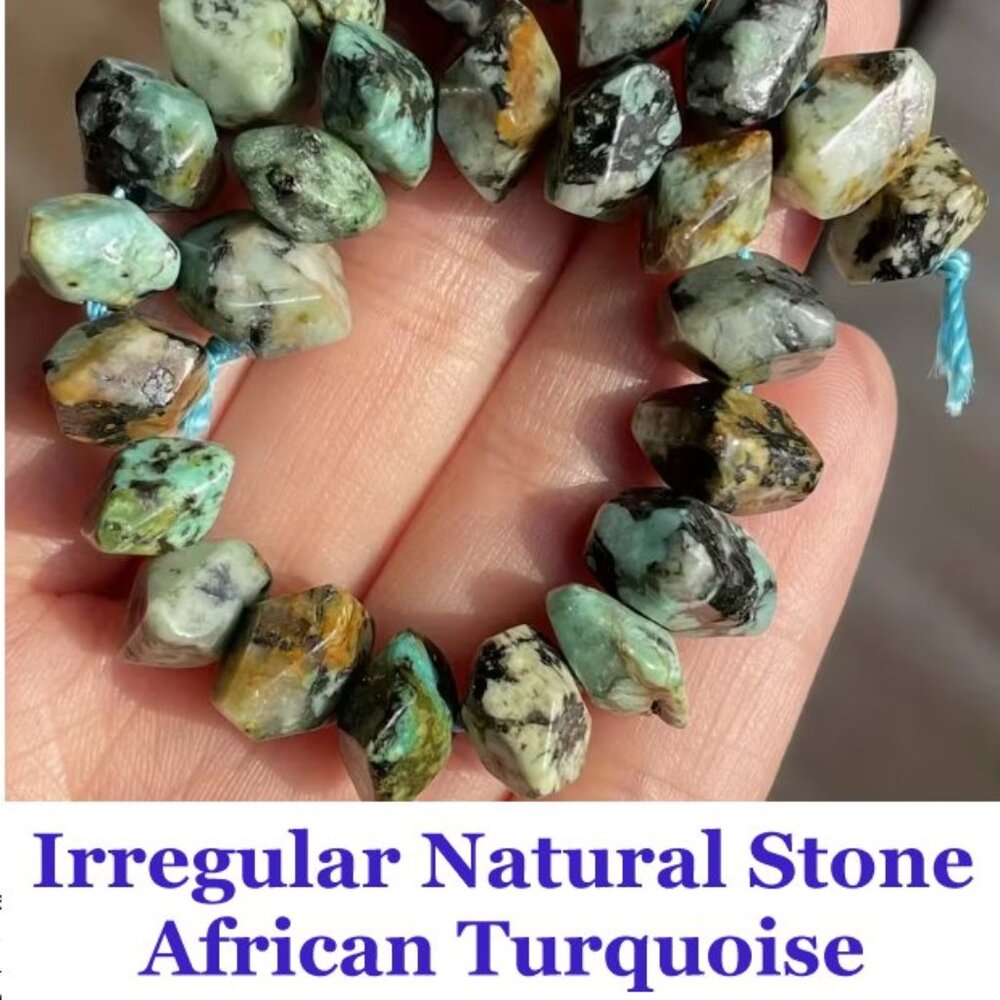 Irregular Natural Stone  African Turquoise 7" Strand